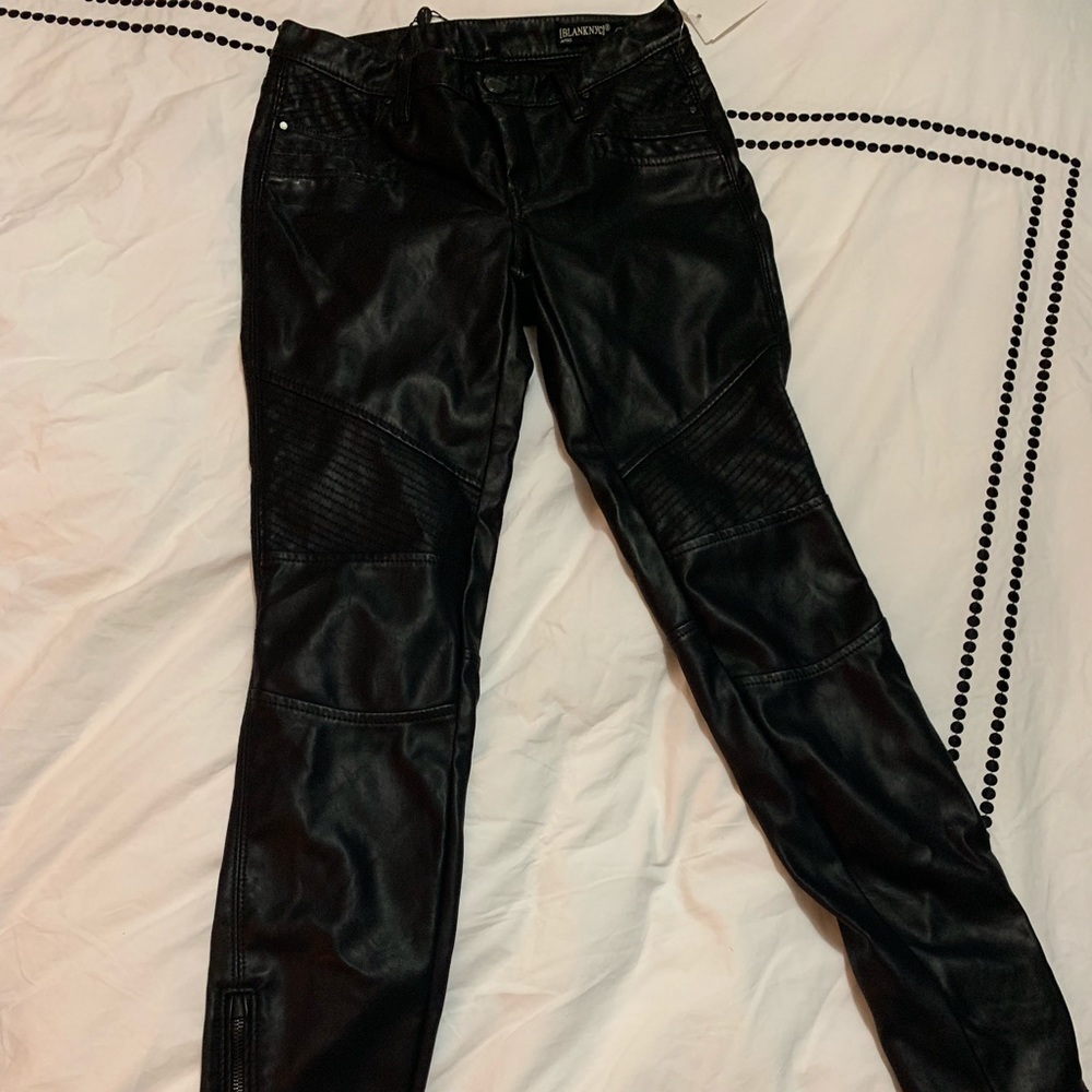 Leatherette moto pants